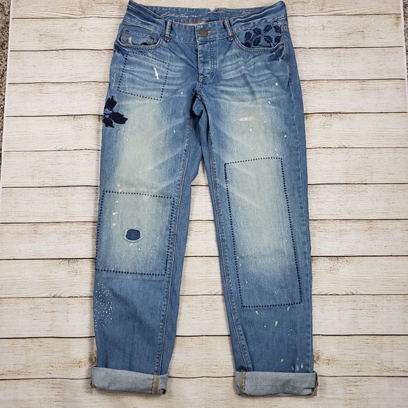 Eddie Bauer Denim - Eddie Bauer relaxed boyfriend embroidered jeans 6